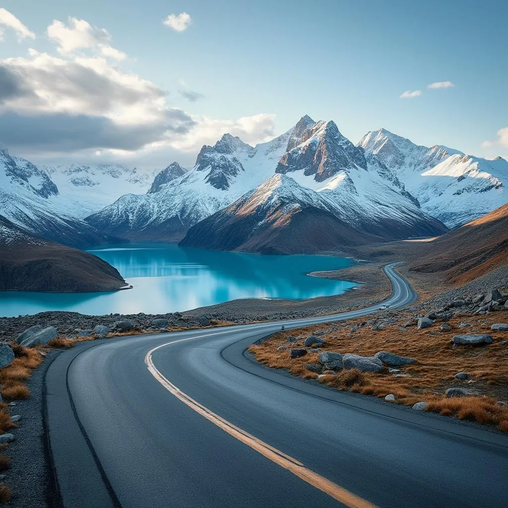 Ruta escénica en la Patagonia